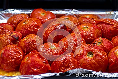 Stewed Tomatoes in the Oven Stock Photo