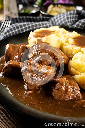 Stewed turkey meat Stock Photo