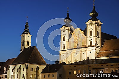 Steyr panorama with St. Michael's Church Stock Photo