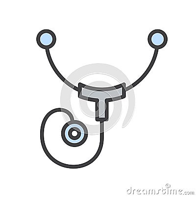 Sthetoscope line icon on background for graphic and web design. Simple vector sign. Internet concept symbol for website Vector Illustration