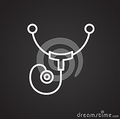 Sthetoscope line icon on background for graphic and web design. Simple vector sign. Internet concept symbol for website Vector Illustration