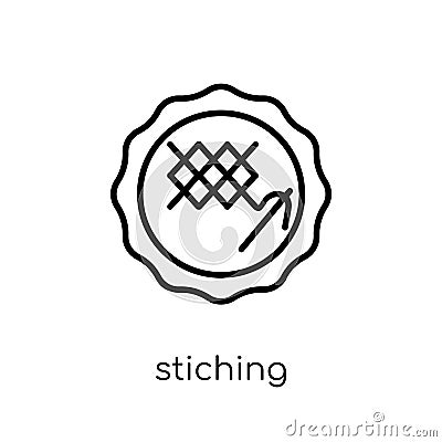 Stiching icon from Sew collection. Vector Illustration