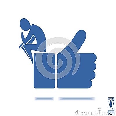 Stick figure like facebook Vector Illustration