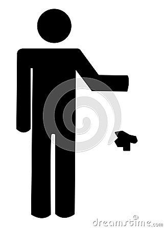 Stick figure littering Vector Illustration