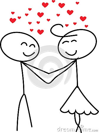 Stick Figure Love Stock Illustration - Image: 61455489