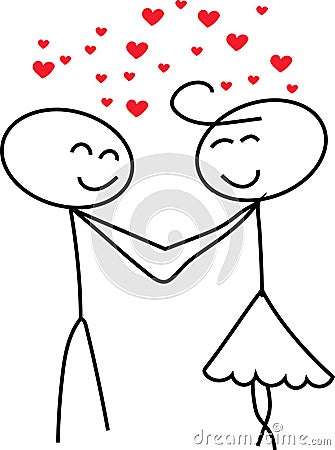 Stick Figure Love Stock Photo