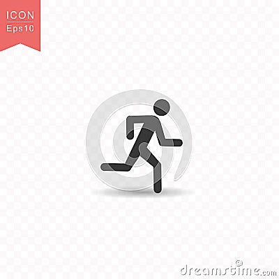 Stick figure a man running silhouette icon simple flat style vector illustration on transparent background Vector Illustration