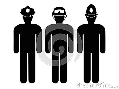 Stick figure policeman Vector Illustration