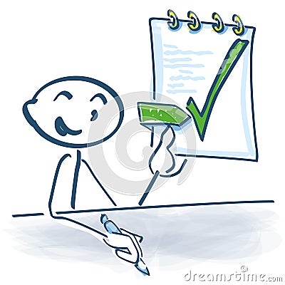 Stick figure and signed the work contract Vector Illustration