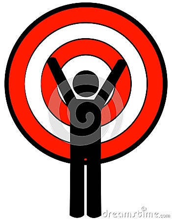 Stick figure with target head Vector Illustration