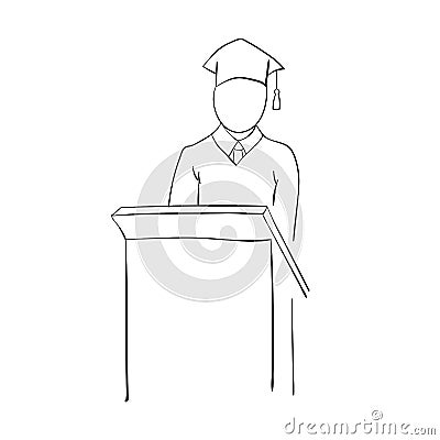 Stick Graduate for pedestal vector Vector Illustration