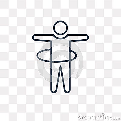 Stick Man Hoop vector icon isolated on transparent background, l Vector Illustration