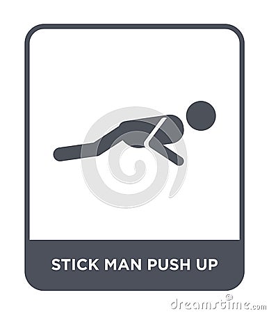 stick man push up icon in trendy design style. stick man push up icon isolated on white background. stick man push up vector icon Vector Illustration