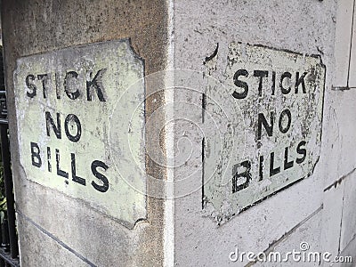 Stick No Bills Stock Photo