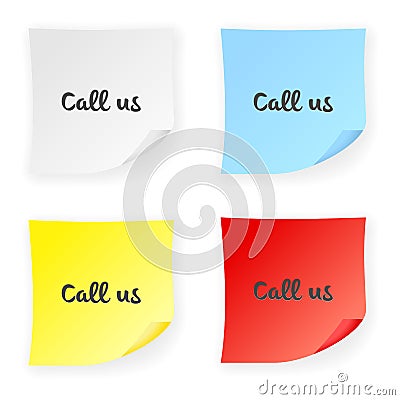 Stick note call us Stock Photo