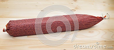 Stick salami sausages Stock Photo