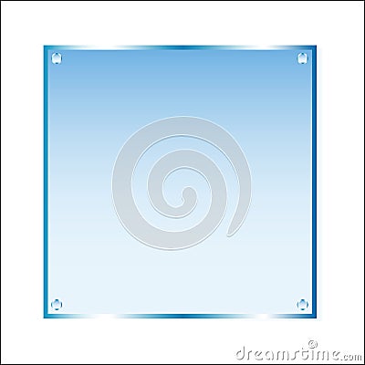 Sticker blue glass vector isolated object Vector Illustration