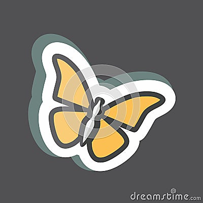 Sticker Butterfly 3. suitable for Animal symbol. simple design editable. design template vector. simple symbol illustration Cartoon Illustration