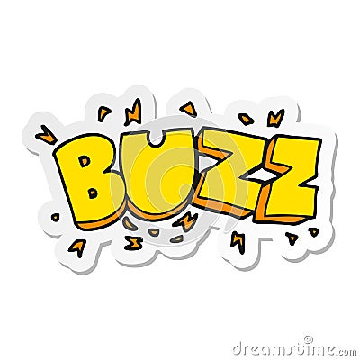 sticker of a cartoon buzz symbol Vector Illustration