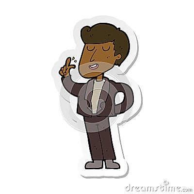 sticker of a cartoon cool guy snapping fingers Vector Illustration