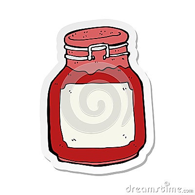 sticker of a cartoon jam preserve Vector Illustration