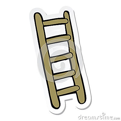 sticker of a cartoon ladder Vector Illustration