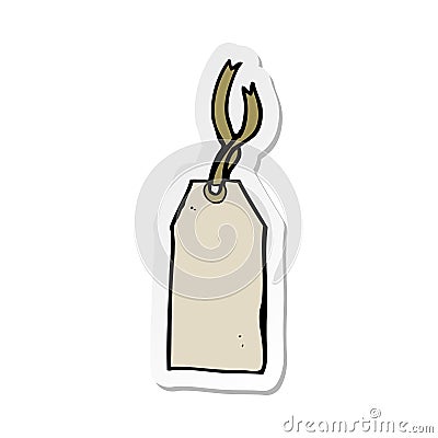 sticker of a cartoon luggage tag Vector Illustration