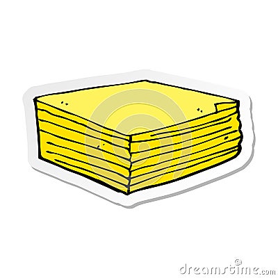 sticker of a cartoon note pads Vector Illustration