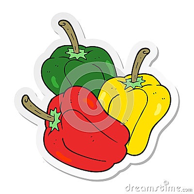 sticker of a cartoon peppers Vector Illustration