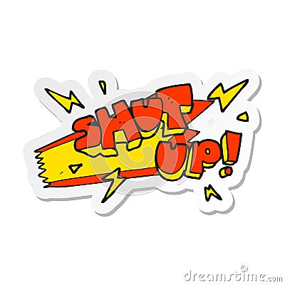 sticker of a cartoon shut up symbol Vector Illustration