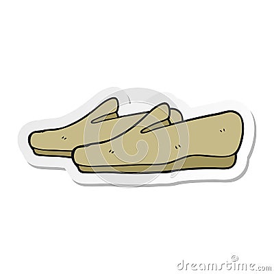 sticker of a cartoon slippers Vector Illustration