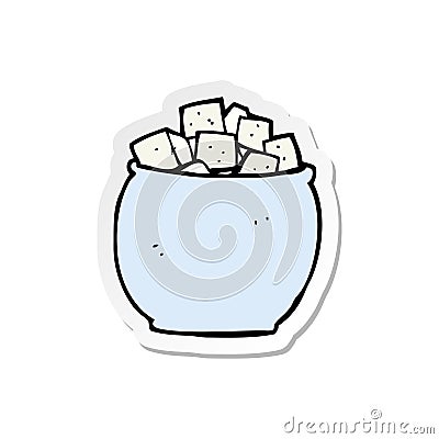sticker of a cartoon sugar cubes Vector Illustration