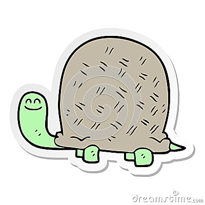 sticker of a cartoon tortoise Vector Illustration