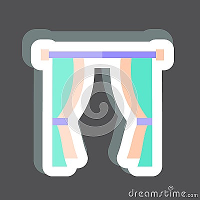 Sticker Classic. related to Curtains symbol. simple design editable. simple illustration Cartoon Illustration