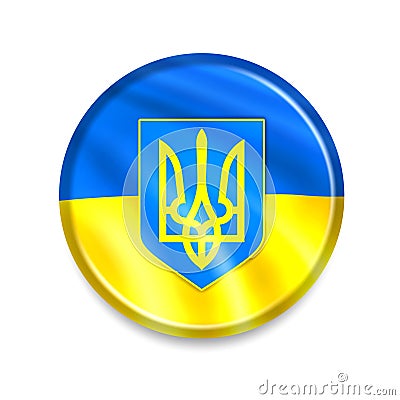 Sticker with colors of Ukrainian flag Vector Illustration