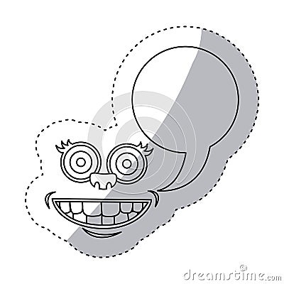 sticker contour face cartoon gesture with dialogue callout box Cartoon Illustration