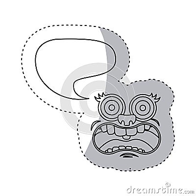 sticker contour face cartoon gesture with dialogue cloud Cartoon Illustration