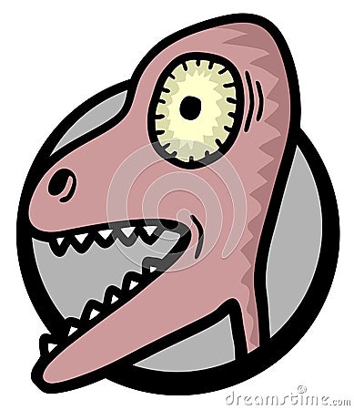 Sticker dinosaur Vector Illustration