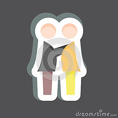 Sticker Feeling Compassion. related to Psychological symbol. simple illustration. emotions, empathy, assistance Cartoon Illustration