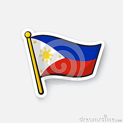 Sticker flag of the Philippines Vector Illustration