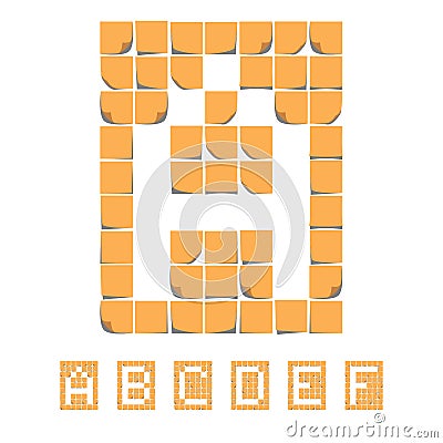 Sticker font alphabet. Sticky Notes. EPS8 Vector Illustration