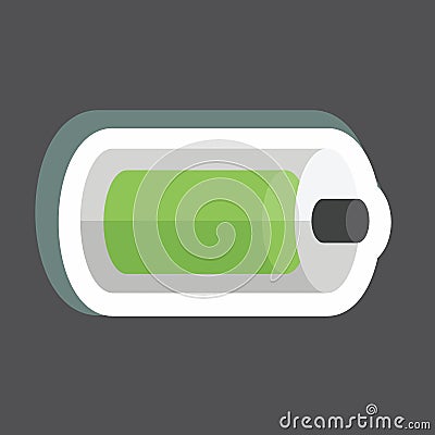 Sticker Full Battery. suitable for Web Interface symbol. simple design editable. design template vector. simple symbol Cartoon Illustration