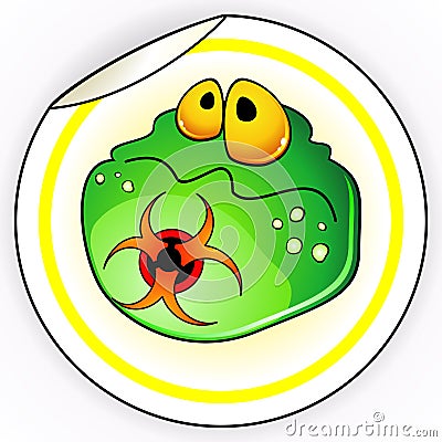 Sticker with germ Vector Illustration