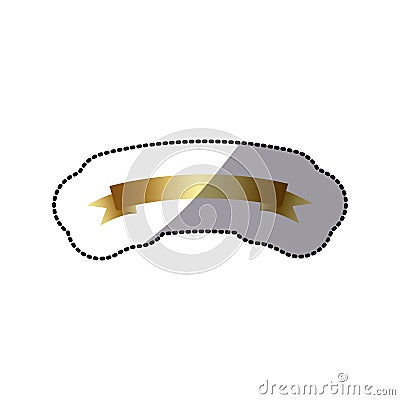 sticker gold color glossy ribbon icon design Cartoon Illustration