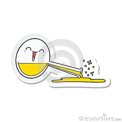 sticker of a happy cartoon spilled chemicals Vector Illustration