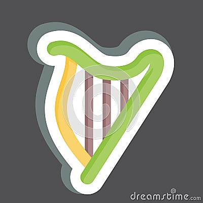 Sticker Harp. related to Celtic symbol. simple design editable. simple illustration Cartoon Illustration