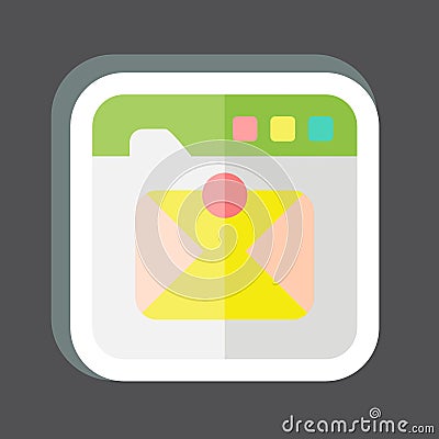 Sticker Inbox Mail. related to Communication symbol. simple design editable. simple illustration Cartoon Illustration