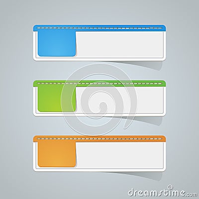 Sticker label paper colorful set Vector Illustration