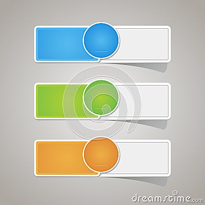 Sticker label paper colorful set Vector Illustration