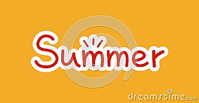 Sticker lettering summer. Isolated vector element for summer party. Vector Illustration